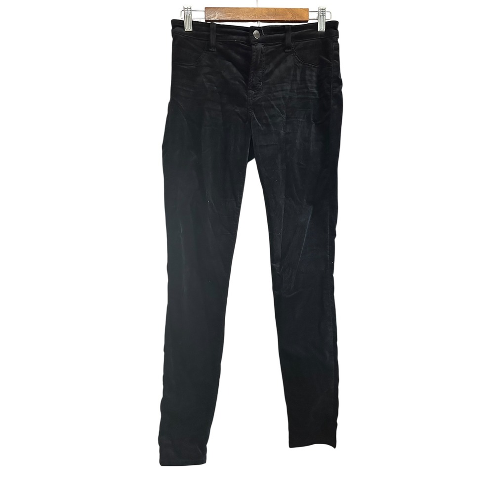 J‎ Brand Black Velvet High Rise Skinny Pants Size 27 Soft Comfortable